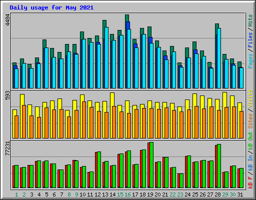 Daily usage for May 2021
