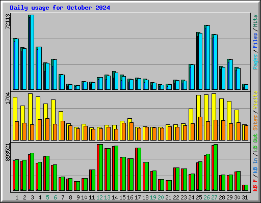 Daily usage for October 2024