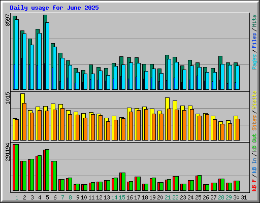 Daily usage for June 2025