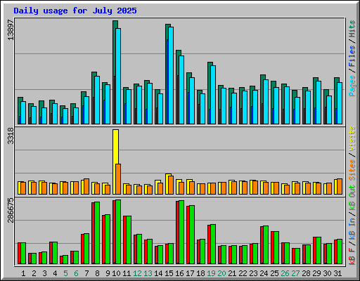 Daily usage for July 2025