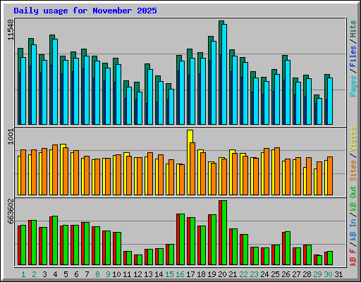 Daily usage for November 2025