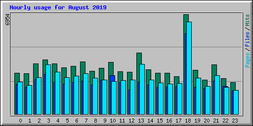 Hourly usage for August 2019