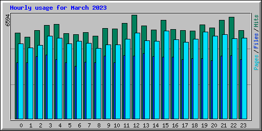 Hourly usage for March 2023
