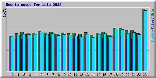 Hourly usage for July 2023
